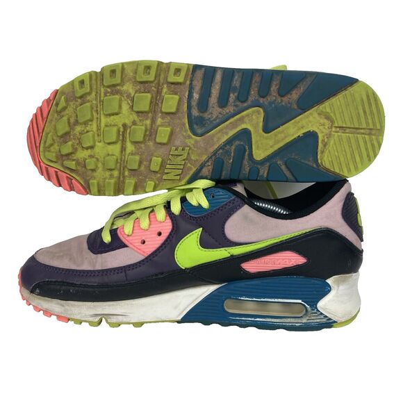 Nike Air Max 90 -Women's Sz 10 -Dark Raisin Cyber -Colorblock Sneaker CV8819-500 - Picture 1 of 12